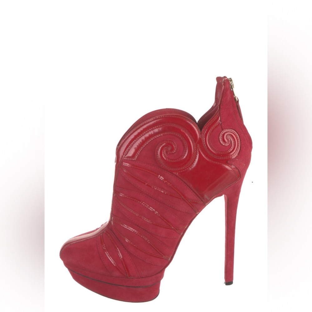 👠🔥 B Brian Atwood Red Swirl High Heels 👠🔥